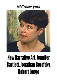 This is a poster for documentary New Narrative Art - ART/new york No. 22 featuring a photograph of artist Jennifer Bartlett