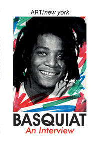 This is a poster for Documentary Jean-Michel Basquiat: An Interview - ART/new york No. 30A with a photo of the artist Jean-Michel Basquiat