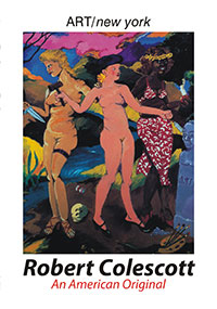 This is a poster for documentary Robert Colescott: An American Original - ART/new york No. 39 featuring a painting by provocative painter Robert Colescott