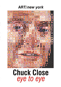 This is a poster for Chuck Close: Eye to Eye - ART/new york No. 48 featuring a painting by Chuck Close